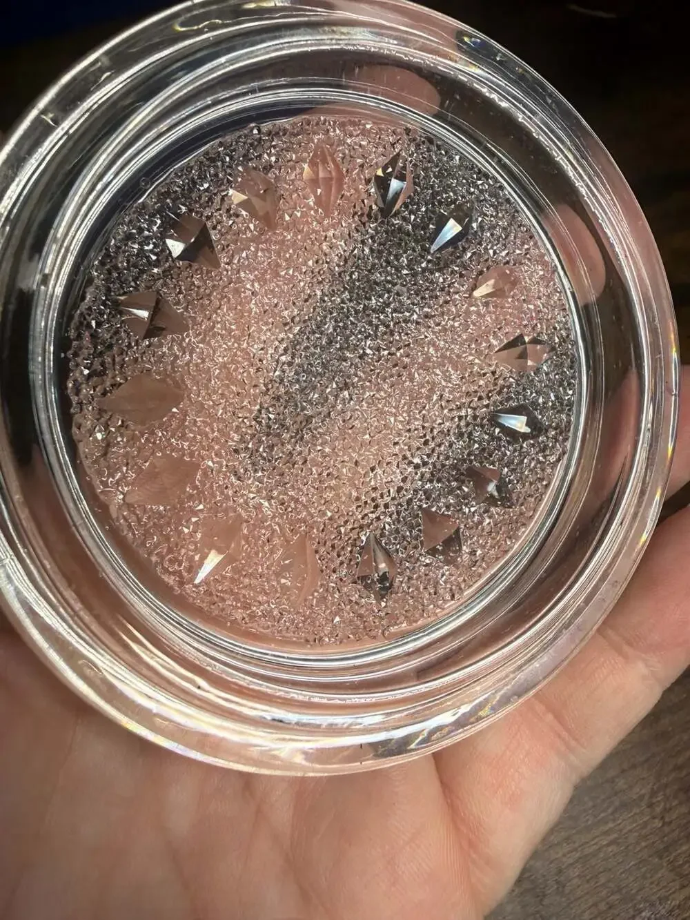 Handmade resin clear trinket box  with crystal look
